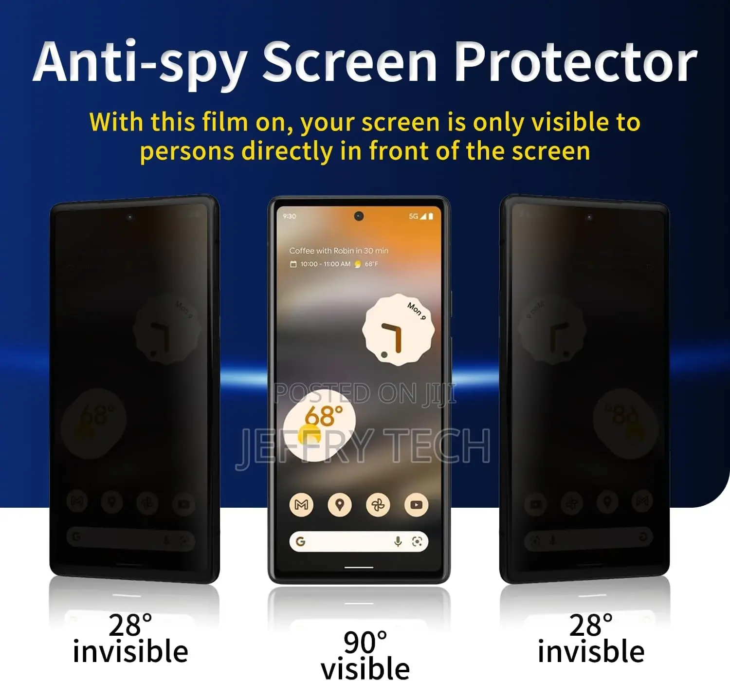 Privacy Screen Protector for Google Pixel 6a, [Anti-Spy] [9H