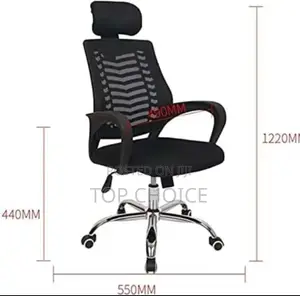 Adjustable Black With Headrest Chair