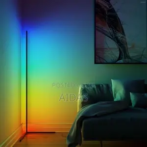 RGB LED Corner Floor Lamps for Living Room