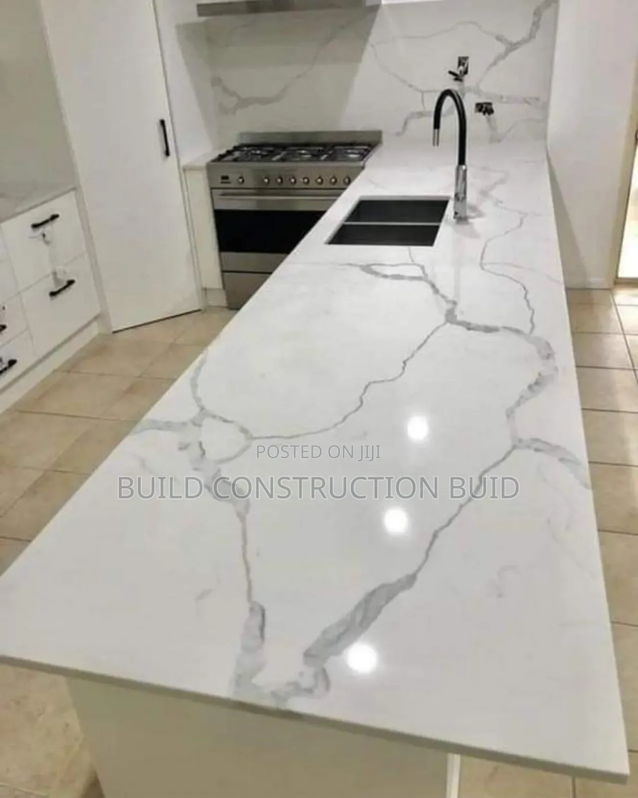 White Carara Granite for Kitchen Tops