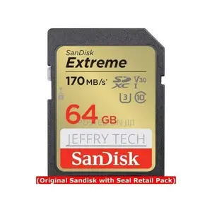 Sandisk 64GB Camera SD Card, Extreme High Speed/ 170mbps