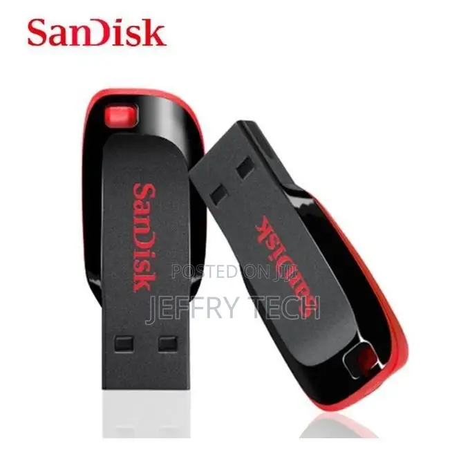 Sandisk Cruzer Blade USB Flash Drive, 64GB - Black Red