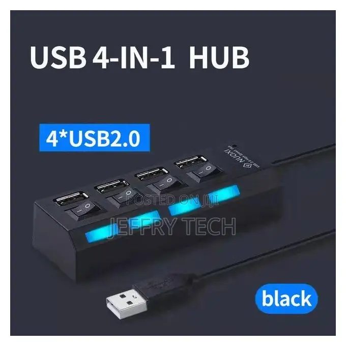Usb 2.0 3.0 Hub One Drag Four Extension Splitter Plug Play A