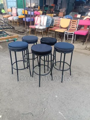 Backless High Stools Black Velvet
