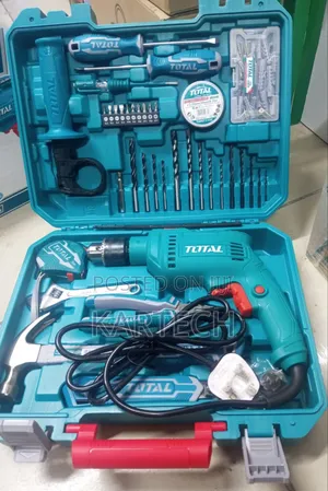 TOTAL Corded Drill Set 
-680w