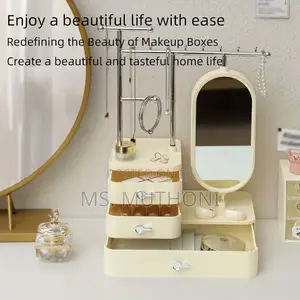 Jewelry Display / Organizer Storage Box With Mirror