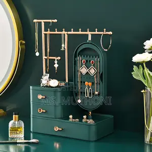 Jewelry Display / Organizer Storage Box With Mirror