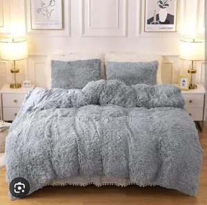 Gray Fluffy Duvets(1 + 1 + 4). Size 6ft X 7ft. Free Delivery