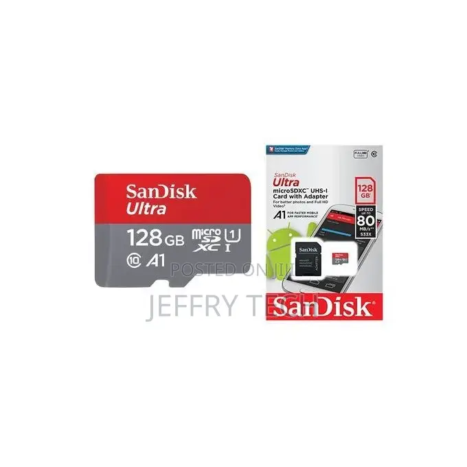 Sandisk Memory Card - 128GB - Black (1YR WRTY)