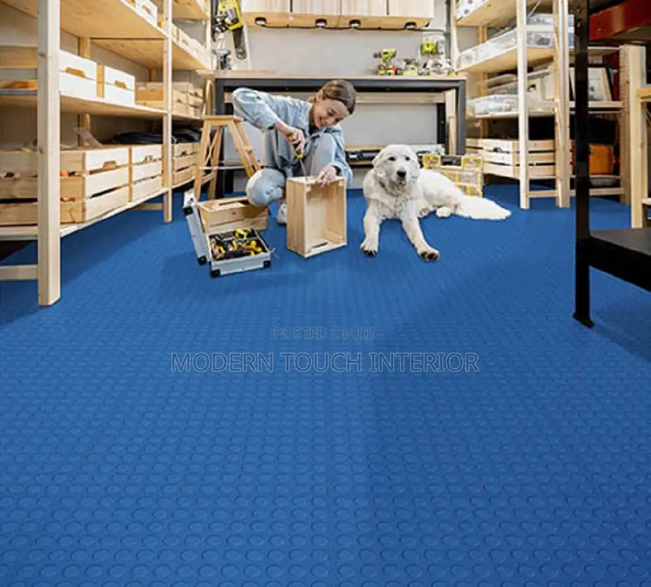 Anti-Slip Blue Coin Carpet
