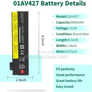 Laptop Battery for Lenovo Thinkpad T470 T480 01AV424 01AV452