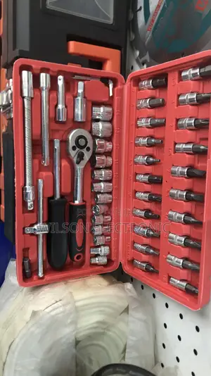 46pc Repair Kit Ratchet Socket Wrench Set Kit