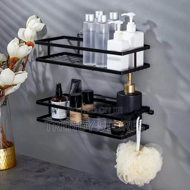 2 PC Black Rectangular Shower Caddy