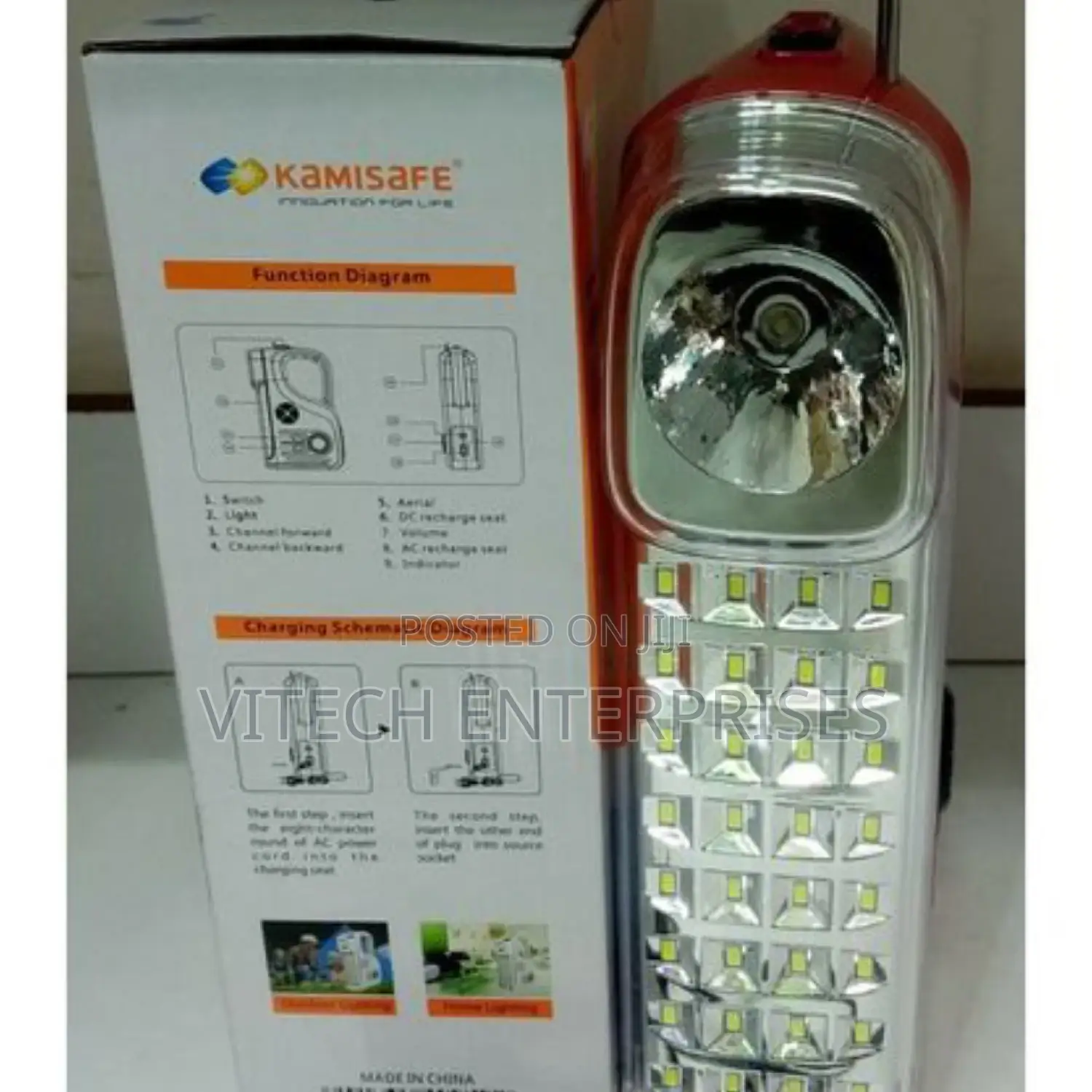 Kamisafe Radio Rechargeable LED Lamp