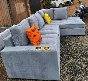 Corner Sofa With Fiber and Spring Cushions