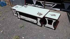 Coffee Tables Marble Top+2 Stools