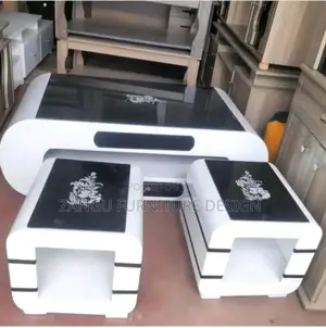 Modern Coffee Tables+2 Stools Marble Top