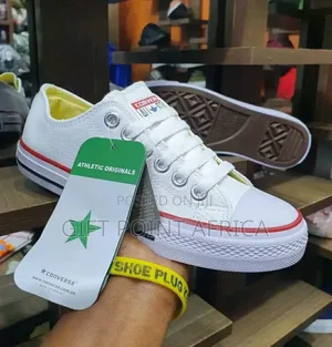 White Soft Leather Converse Rubbers