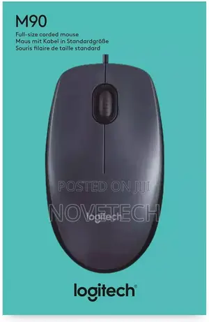Logitech Corded Mouse M90 Black Wired USB Optical Tracking