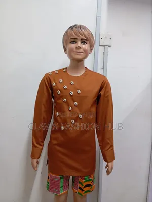 Kikuyu Traditional Cultural Shirts for Boys With Shells