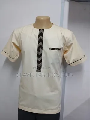 Cream White African Shirts for Men