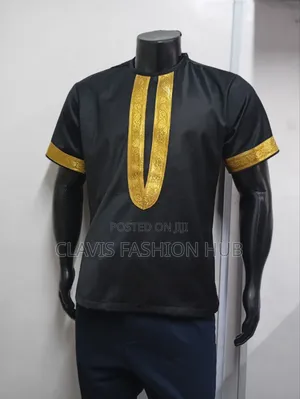 Black And Gold African Shirt For Men