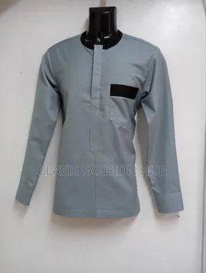 Grey African Shirts for Men