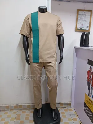 Biege African Suits for Men