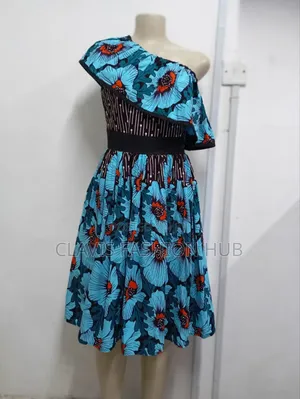 Blue Kitenge Dress for a Lady