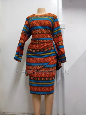 Orange Kitenge Dress 2XL or US Size 16/16