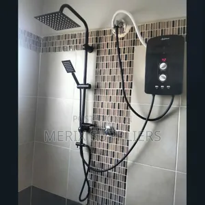 Black Anlabeier Instant Water Heater With Pump + RAIN SHOWER