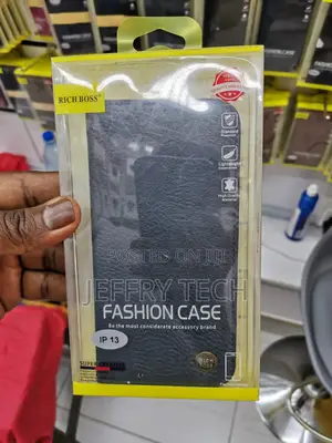 Rich Boss Leather Soft Flip Case for iPhone 13 Black