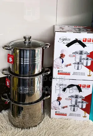 Platinum 6pc Cookwarem Has 9/11.1/12.6ltrs Pot