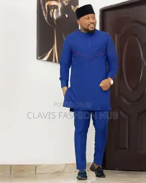 Navy Blue African Suits for Men