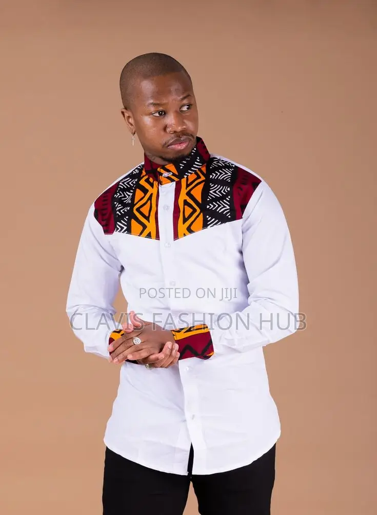 White Shirt With African Decorations