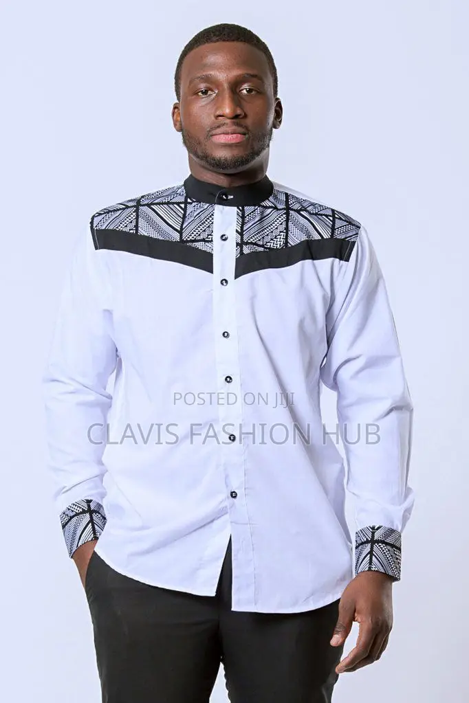 White Shirt With African Decorations