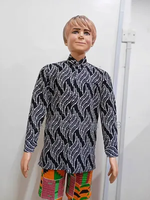Kitenge Shirt for Boys - Black and White