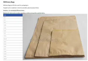 Brown Packaging Millinery Khaki Bags Pouches – 100 PCS