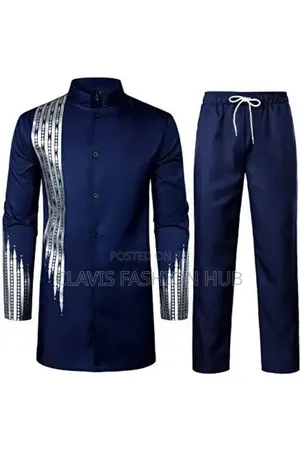 2piece Embroidered Shirt Trouser for Men