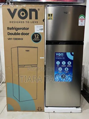 Von VRT-138drhx Double Door Fridge 138l – Inox