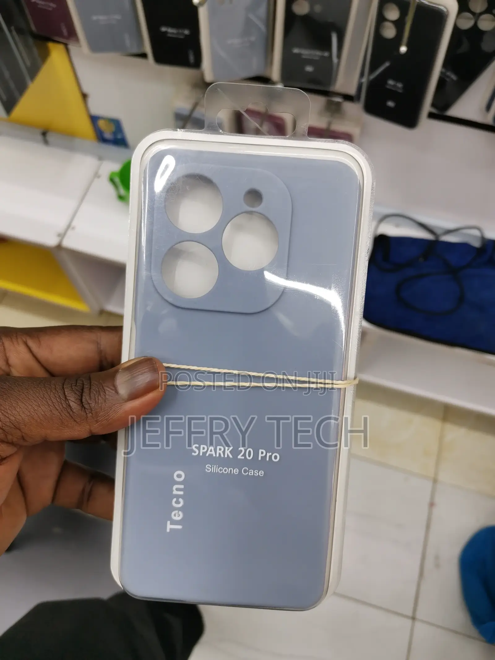 Silicon Soft Back Cover for Tecno Spark 20 Pro -Gray-