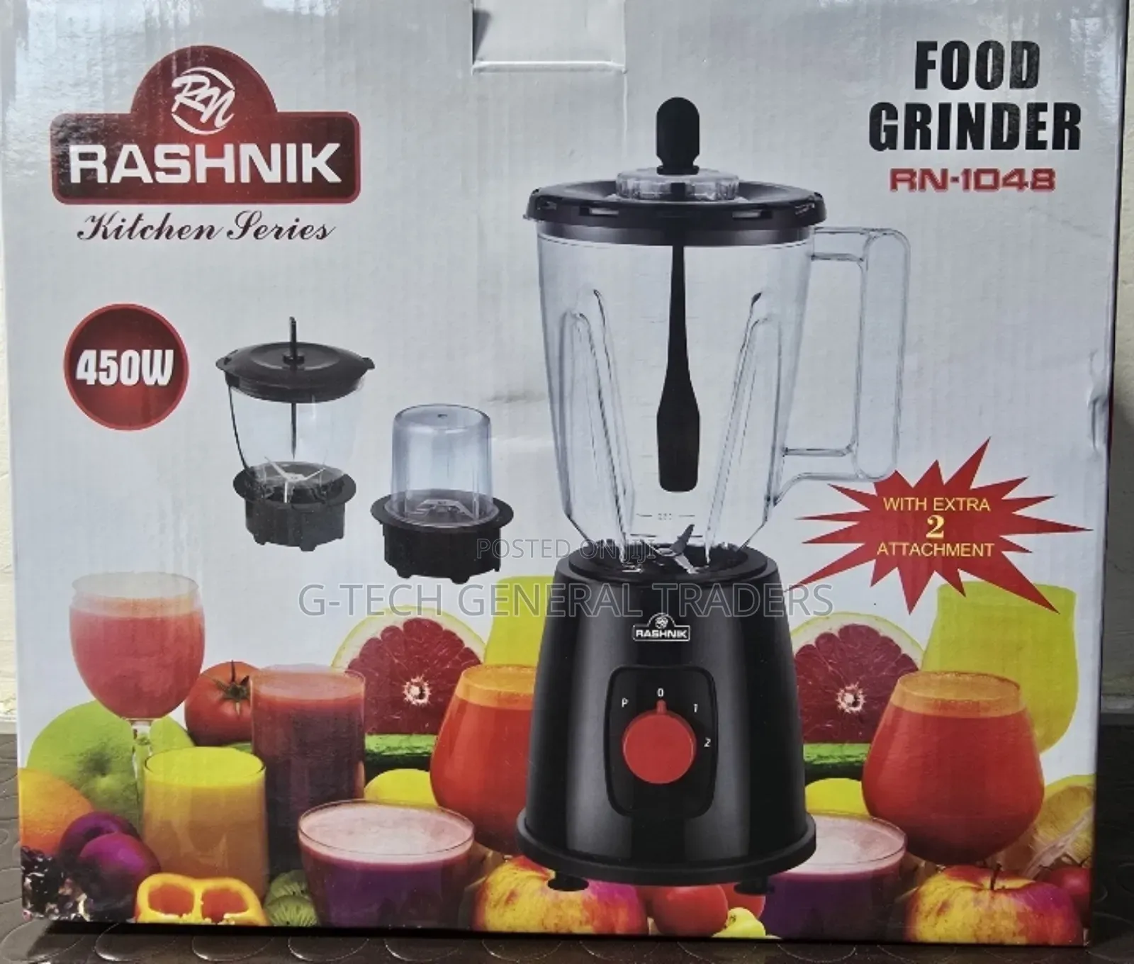 Rashnik 3in1 Blender With Grinder and Chopper-450w