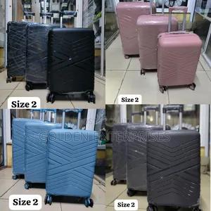 *Unbreakable Double Zip Rubber Suitcase PP 3 in 1