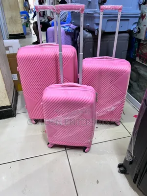 Pink Size 3 Unbreakable Rubber Suitcase 3in1