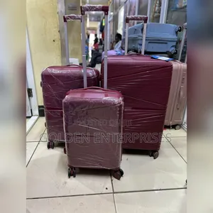 Maroon Unbreakable Rubber Suitcase Size 2 3in1