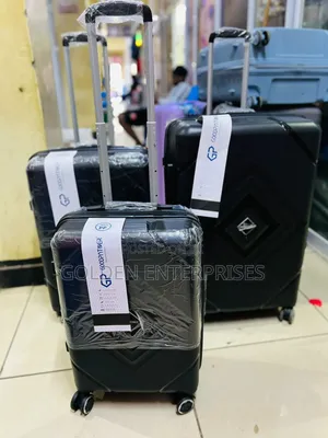 Black Unbreakable Rubber Suitcase Size 2 3in1