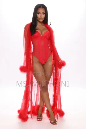 Long Mesh Coverup Available in Red/Pink /Black