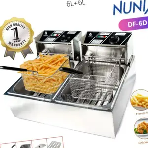 Nunix Double Electric Deep Fryer Stainless Steel French