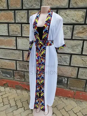 Latest Chiffon Kimono With Ankara