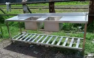 Smooth and Shinny Double Sink With Undershelf